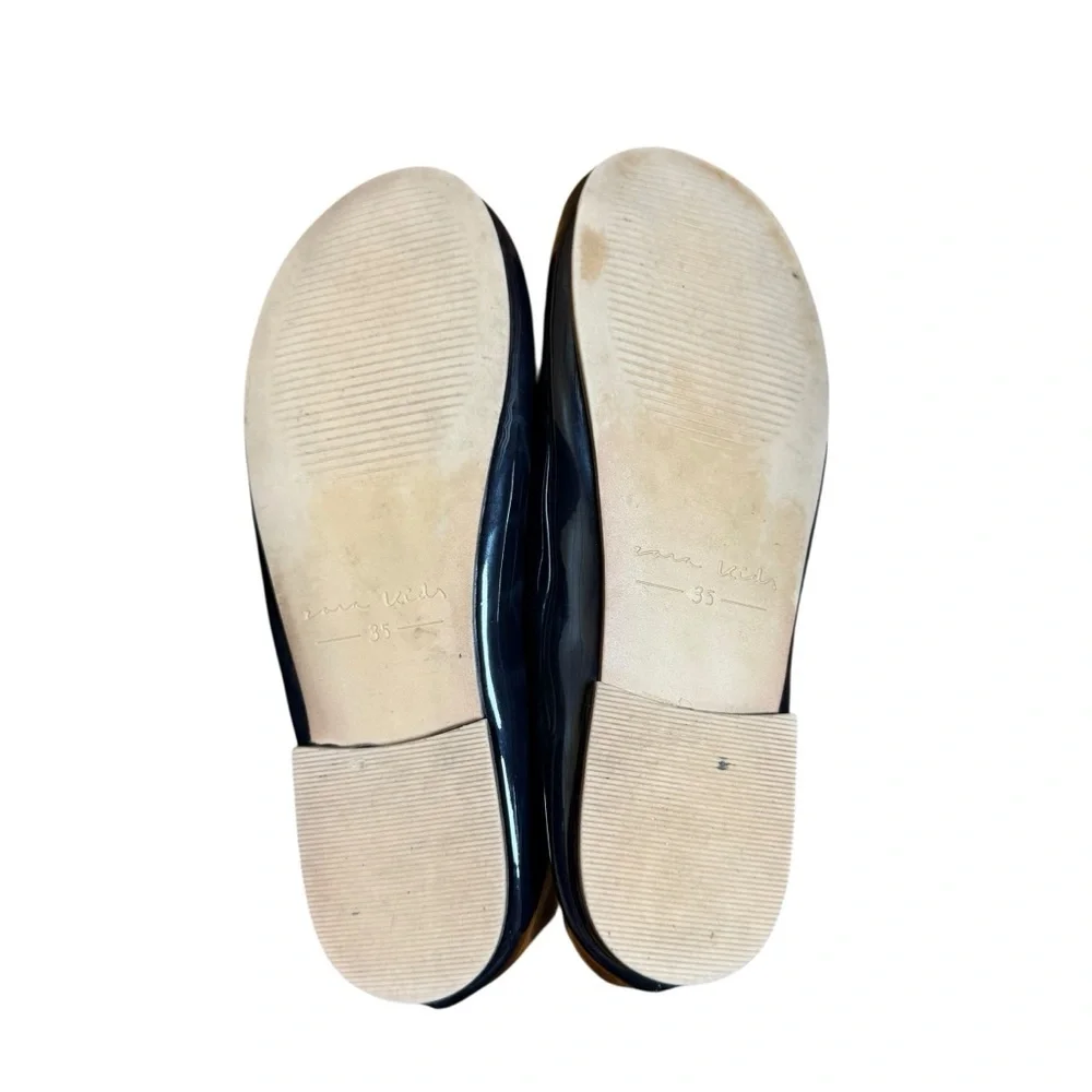 ZARA Girls Black Patent T-Bar Ballet Flats EU 35 US 3.5